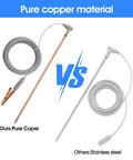 Copper Grounding Rod Kit With 40ft Female Ground Cord And Alligator Clip comparison with stainless steel rod