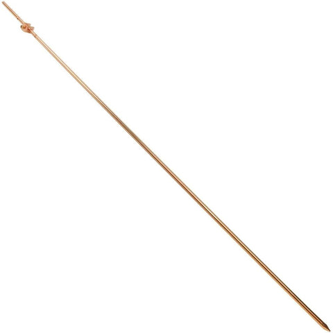 Copper Grounding Rod With Attached Wire Clamp For Antennas And Satellite Dishes, 4 Foot Copper Clad Ground Rod For Lightning Protection
