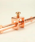 Copper Grounding Rod With Attached Wire Clamp For Antennas And Satellite Dishes, close-up on copper clamp, Skywalker 4ft rod