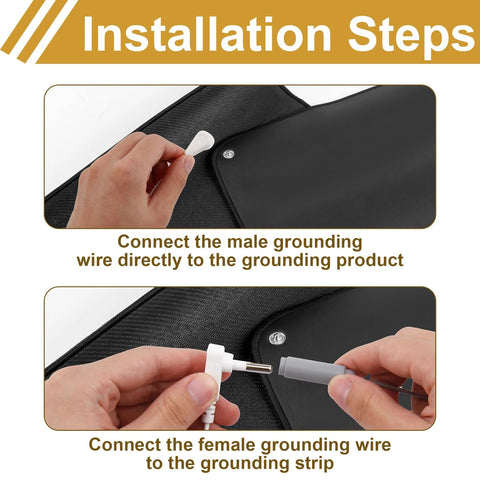 Installation steps for Copper Grounding Rod Kit With 40 Foot Grounding Wire And Alligator Clip for connection to earth products.