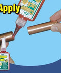 Applying Copper Lock Liquid Solder for Copper and Brass Pipes No Heat No Torch Plumbing Adhesive to pipe joint
