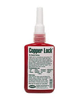 Copper Lock Liquid Solder for Copper and Brass Pipes, no heat adhesive sealant, 2 oz bottle, front label view, plumbing repair solution