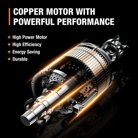 Copper motor for Hydraulic Electric Pump 8.4Quart 2.1Gallon Single Acting Manual Valve 8L Hydraulic Power Pack Cylinder Electric Portable Pump for Single Acting Cylinders, ZCB-700A showing high power performance features.
