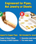 Diagram showing Copper Lock Liquid Solder for Copper and Brass Pipes No Heat No Torch Plumbing Adhesive versus decorative uses