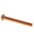 Copper Solid Rivets M6 By 50mm Round Head With 11mm Hat Diameter Copper Finish Fasteners For Electrical Applications front view