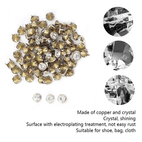 10 Mm Metal Studs And Claw Rivets Set For Clothing And Fabric Crafting, 100 Pcs made of copper with electroplated finish