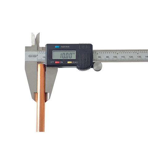 99.98 Percent Pure Copper Rod 10mm Diameter 102mm Length Solid Copper Round Bar measured with caliper