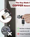 Keep your RV storage secure on the road with this five pack of 1 1/8 inch locks, keyed alike for convenience, copper key close-up.
