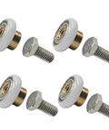 Four Sets 23mm Shower Door Rollers With Screws Replacement Wheels For Bathroom Sliding Doors Includes Copper Construction
