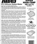 Heavy Duty High Temp RTV Silicone Sealant And Gasket Maker For Import Engines packaging with product details and usage instructions.