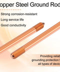 Copper Steel Ground Rod with corrosion resistance and conductivity for Grounding Rod Kit Zonon With Five Eighth Inch Copper Clad Grounding Rods And Clamps For Electric Fences Satellite Dishes And Generators Heavy Duty Easy Install Pro Grade Earthing System For Home And Commercial Electrical Grounding Projects