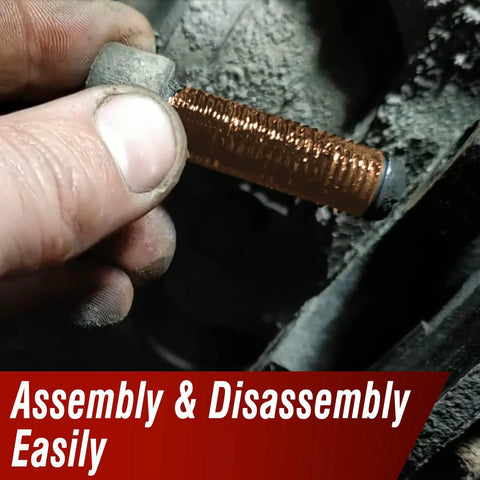 Applying Keze Copper Anti Seize Thread Lubricant Grease to bolt for automotive use to prevent rust and corrosion.