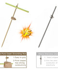 Copper Grounding Rod For Electric Fence And Generator Portable Ground Rod With Clamp T Handle VS stainless steel alternative