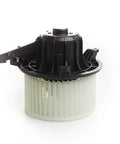 Side view of HVAC Blower Motor Fan For Ford Expedition 2009 To 2017 F150 2009 To 2014 Lincoln Navigator 2009 To 2017 And Lobo 2009 To 2014 Replacement With Copper Wind Beefy Airflow Yet Quiet Under 45 dB Made In Taiwan Factory Balanced Impeller 1 Year Warranty USA.
