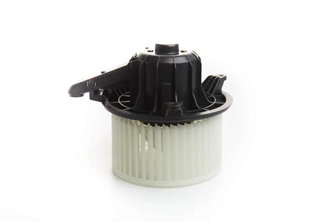 Side view of HVAC Blower Motor Fan For Ford Expedition 2009 To 2017 F150 2009 To 2014 Lincoln Navigator 2009 To 2017 And Lobo 2009 To 2014 Replacement With Copper Wind Beefy Airflow Yet Quiet Under 45 dB Made In Taiwan Factory Balanced Impeller 1 Year Warranty USA.