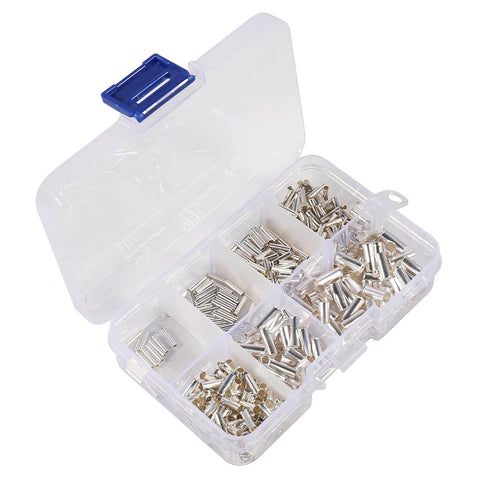 600 Pcs Wire Ferrules Kit With 7 Sizes Non Insulated Copper Crimp Terminals Tinned Copper Assortment For AWG 22 To 10 in box