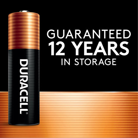 Coppertop AAA Batteries With Power Boost 4 Pack Alkaline Long Lasting Power with 12-year storage guarantee shown on black background