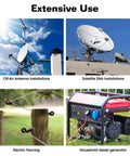 Applications of Heavy Duty Pro Grade Beast Three Eighths Inch By Four Foot Copperweld Grounding Rod with antennas, dishes, fencing, generator.