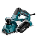 Corded Electric Handheld Planer Six Point Six Amp 17000 RPM Three And A Quarter Inch Cut Width For Smooth Chamfers Edging Flattening And Surfacing Woodworking Projects A Compact Power Hand Planer Tool For DIY Shops And Professional Workshops, shown from side view