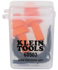 Corded Reusable Earplugs With 25dB NRR In Bright Orange Case Included For Construction And Loud Environments inside transparent case
