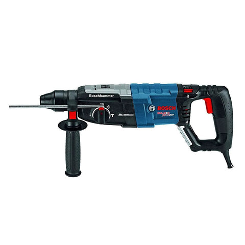 Powerful 8.5 Amp corded SDS-Plus rotary hammer with 2.4 ft-lbs impact energy and 3-mode hammering delivers fast drilling and chiseling in masonry and concrete; renewed tool designed for reliable job-site performance.
