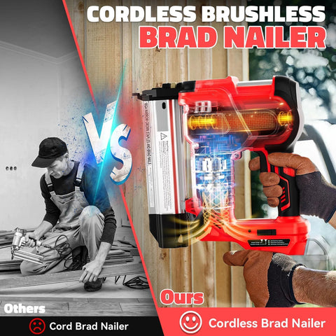 Enjoy versatile cordless fastening with this 2 in 1 Brad Nailer and Stapler, compatible with Milwaukee 18V batteries not included.