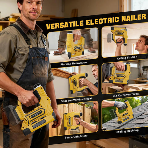 Cordless 18GA Brad Nailer 2-in-1 with DeWalt 20V battery compatibility delivers precise finish in tight spaces for various tasks