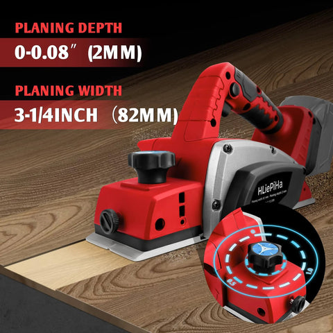 Cordless Handheld Planer For Milwaukee 18V Battery 3-1-4 Inch Width 15000 RPM Brushless Motor Portable Wood Planer