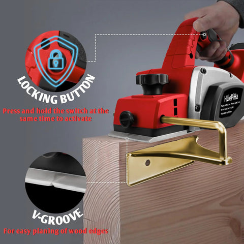 Cordless Handheld Planer For Milwaukee 18V Battery 3-1-4 Inch Width 15000 RPM Brushless Motor Portable Wood Planer