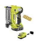 Cordless AirStrike 23-Gauge Pin Nailer Kit for 18V ONE+, showing tool, nails, and battery charger.