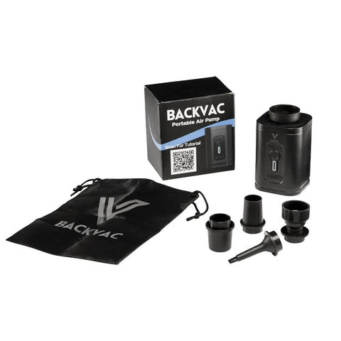 Cordless vacuum pump for travel storage with accessories and box
