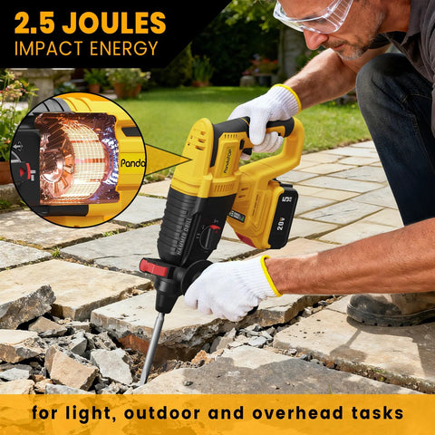 Cordless SDS Plus Rotary Hammer Drill For Dewalt 20V Max Brushless With 4 Modes and 5 Drill Bits Battery Not Included