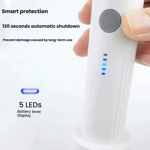 cordless vacuum pump for travel storage with LED battery indicator and smart protection features