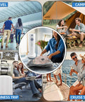 cordless vacuum pump for travel storage showing versatility in airports and outdoor activities