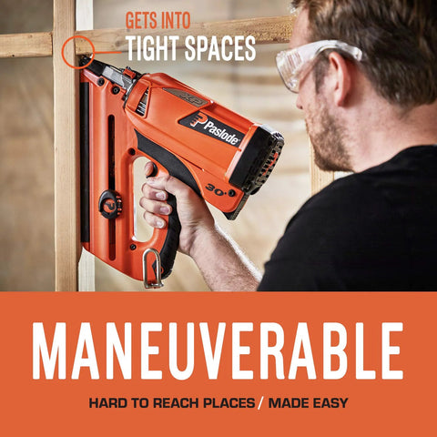 Effortlessly speed up framing with a cordless XP Framing Nailer powered by battery and fuel cell, driving nails flush into LVL in use.