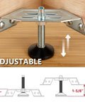 Heavy Duty Corner Leveling Feet 4 Pack For Cabinets And Furniture, Adjustable Nylon Foot Levelers With M10 Bolts shown installed