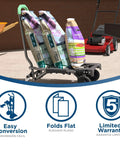 COSCO Shifter Multi-Position Folding Hand Truck and Cart, 300 lb. Weight Capacity, Green, 12222PBG1E with bags loaded