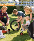 Family using Fifty Pcs Cotter Pin Assortment Kit With Heavy Duty R Clips For Trailers Lawn Mowers Trucks Mechanics And DIY Projects Zinc Plated Steel Rust Resistant UV Safe Spring Fasteners And Hitch Pin Hardware for repairs in garden