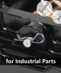 48 Piece Cotter Pin Set Kit With Five Sizes R Clips Retaining Pins For Automotive Machinery Hand Trucks Hitches And Other Fasteners Pro Grade Heavy Duty Spring Clips For Tractor Trailer Equipment shown securing a black part