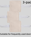 3 Pack Door Silencers And Stoppers With Adjustable Elastic Straps, Soft Cotton Cushioned Pads, Linen Finish, for door noise reduction