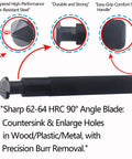 Premium Countersink Deburring Hand Reamer Set With HRC64 Hardened HSS Steel Heads showing ergonomic handle and steel head