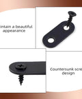 ✝️ 20 Pack Flat Straight Brace Flat Straight Bracket Stainless Steel Flat Plate Straight Brackets Repair Mending Bracket Plate for Wood Furniture Metal Mending Joining Plates with Screws (Black) shown close-up with countersunk screw design