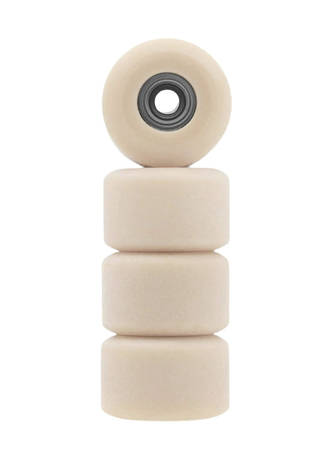 Apex Series Fingerboard Wheels With New Street Shape Teak Tuning 61D Urethane Wheels 7.7mm Diameter ABEC 9 Stealth Bearings, Coyote Tan