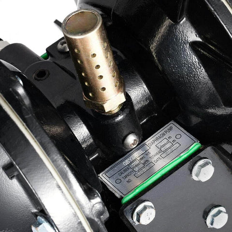 Close-up view of Cozyel Air-Operated Diaphragm Pump Double Diaphragm Pump 1 inch Inlet & Outlet, showing components.