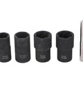 Cr Mo Steel Screw And Fastener Extractor Set With 17mm 19mm 21mm 22mm Metric Sizes, Nut Socket Kit Beast in a row.