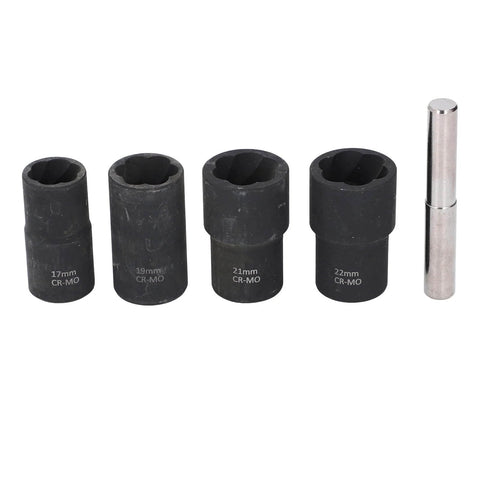 Cr Mo Steel Screw And Fastener Extractor Set With 17mm 19mm 21mm 22mm Metric Sizes, Nut Socket Kit Beast in a row.