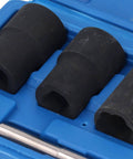 Cr Mo Steel Screw And Fastener Extractor Set With 17mm 19mm 21mm 22mm Metric Sizes in blue storage box