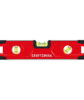 Craftsman 9-Inch Magnetic Torpedo Level (CMHT43191) with 3 vials and red body, front view