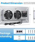 Crawl Space Ventilation Fan With Humidistat Dehumidistat And Freeze Protection Thermostat 220 CFM Air Out 18 By 9 By 2 Inch Housing For Crawl Spaces Basements Garages Attics And Hydroponics Grow Tents CADPXS