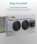 Crawl Space Ventilation Fan With Humidistat Dehumidistat And Freeze Protection Thermostat 220 CFM Air Out 18 By 9 By 2 Inch Housing